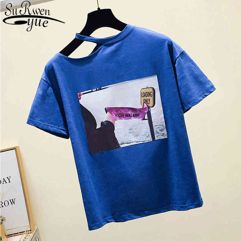Print Shirt Cotton Sexy Summer Female T-shirt Women Black Tee Femme Short Sleeve White T Tops 4886 50 210521
Print Shirt Cotton Sexy Summer Female T-shirt Women Black Tee Femme Short Sleeve White T Tops 4886 50 210521
