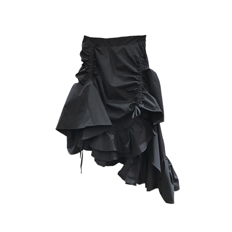 Fashion Irregular Folds Woman Trumpet Skirts Summer Asymmetrical Design Mujer Faldas Mermaid Feminino Jupe 210514, Black
Fashion Irregular Folds Woman Trumpet Skirts Summer Asymmetrical Design Mujer Faldas Mermaid Feminino Jupe 210514, Black