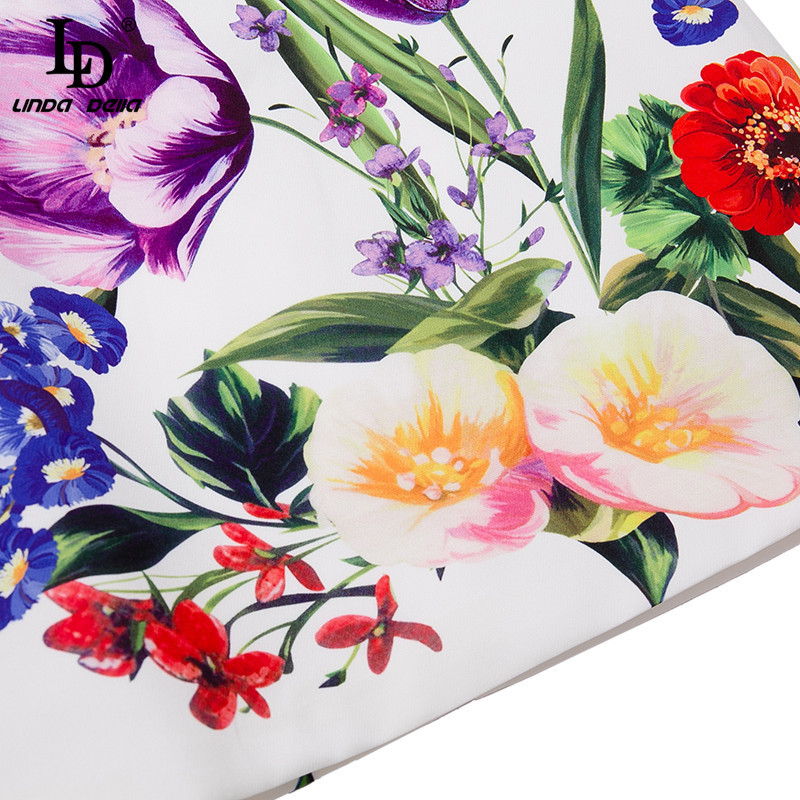 Fashion Runway Summer Vintage Mini Dress Women Short Sleeve O-Neck Flower Print Ladies Holiday Party Vestid 210522