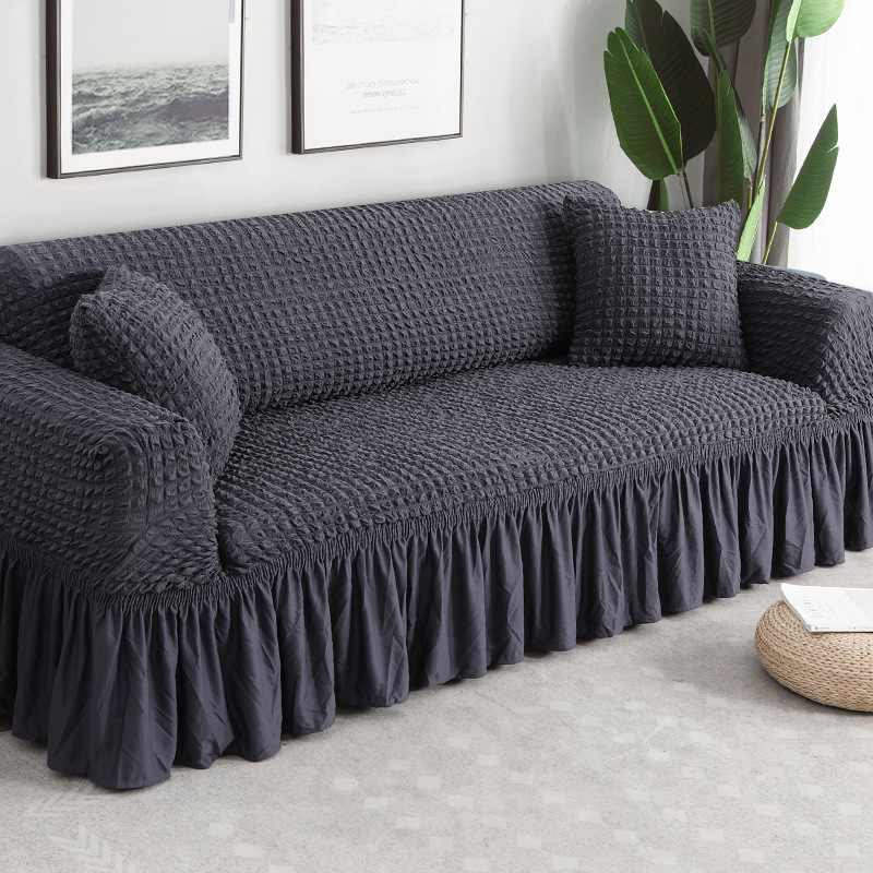 Waterproof Solid Color Elastic for Living Room Printed Plaid Stretch Slipcovers L Shape 2024 - 100% Polyester, Couch Cover, Sectional Sofa Cover