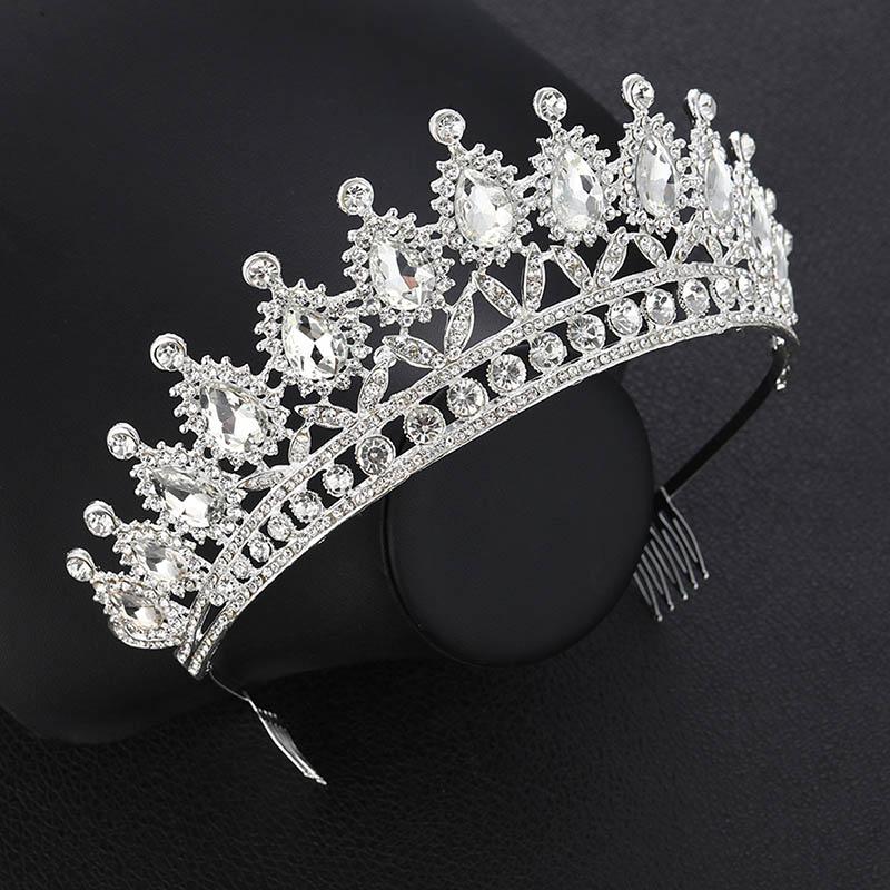 Hair Clips & Barrettes FORSEVEN Fashion Silver Color Water Drop Crystal Tiaras Crowns Combs Headbands Bride Noiva Wedding Party Diadema, Golden;silver 
Hair Clips & Barrettes FORSEVEN Fashion Silver Color Water Drop Crystal Tiaras Crowns Combs Headbands Bride Noiva Wedding Party Diadema, Golden;silver