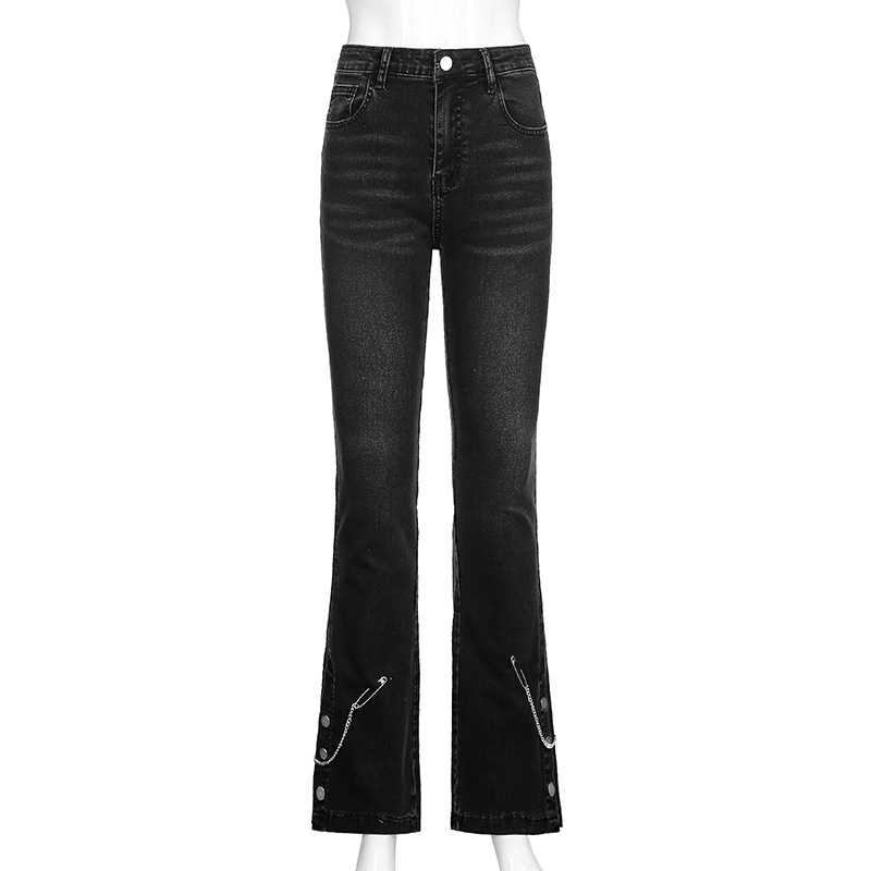 Jeans Woman High Waist Female Flare Pants Straight Loose Black Mom Fashion Baggy Jean Women Trousers 210524