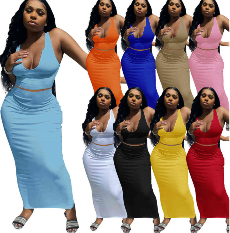 Designer Summer Womens Sexy Two Piece Dress V-neck Short Vest + Half Skirt Casual Clothing Solid Color 85055, Blue
Designer Summer Womens Sexy Two Piece Dress V-neck Short Vest + Half Skirt Casual Clothing Solid Color 85055, Blue
