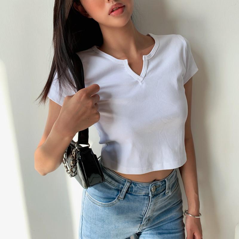Women' T-Shirt Summer Crop Top Women Short Sleeve Sexy Shirts For Fashion Cute Tops Teen Girls V Neck White, Gray
Women' T-Shirt Summer Crop Top Women Short Sleeve Sexy Shirts For Fashion Cute Tops Teen Girls V Neck White, Gray