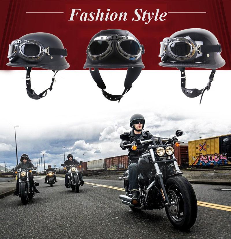 Motorcycle Helmets Helmet German Leather Vintage Pilot Casco Moto Open Face Retro Half Chopper Biker DOT Black, Bright
Motorcycle Helmets Helmet German Leather Vintage Pilot Casco Moto Open Face Retro Half Chopper Biker DOT Black, Bright