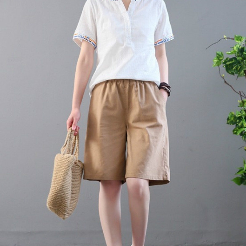 Women Cotton Linen Shorts Plus Size High Elastic Waist Wide Leg Pockets Summer Casual Bottoms Streetwear Woman shorts 210603, Navy blue
Women Cotton Linen Shorts Plus Size High Elastic Waist Wide Leg Pockets Summer Casual Bottoms Streetwear Woman shorts 210603, Navy blue