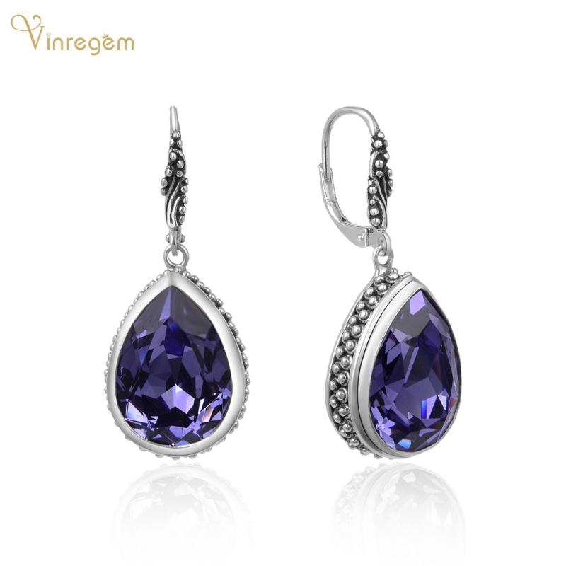 Dangle & Chandelier Vinregem Vintage 100% 925 Sterling Silver Pear Cut Amethyst Gemstone Luxury White Gold Drop Earrings For Women Fine Jewe
Dangle & Chandelier Vinregem Vintage 100% 925 Sterling Silver Pear Cut Amethyst Gemstone Luxury White Gold Drop Earrings For Women Fine Jewe