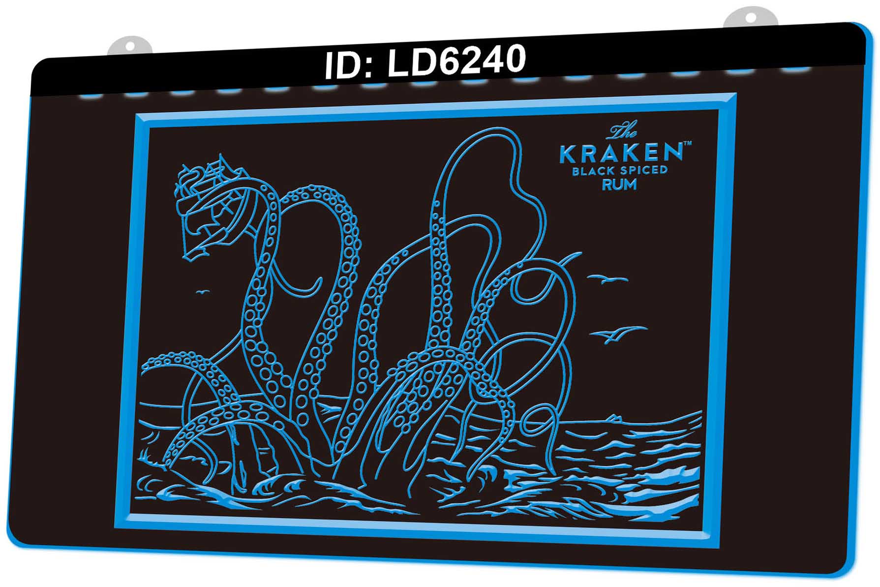 LD6240 Kraken Black Spiced Rrm Light Sign LED 3D Engraving Wholesale Retail