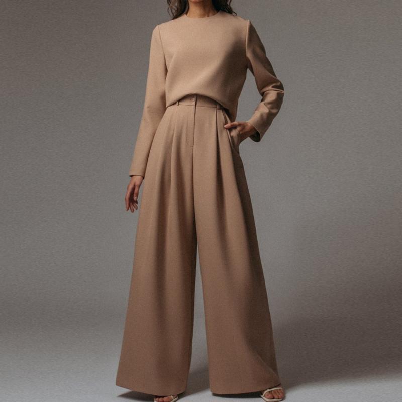 Women's Two Piece Pants Autumn Women Casual Solid Matching Sets Elegant Long Sleeve Blouse Wide Leg Pant 2PCS Oversize High Waist Femme, White
Women's Two Piece Pants Autumn Women Casual Solid Matching Sets Elegant Long Sleeve Blouse Wide Leg Pant 2PCS Oversize High Waist Femme, White