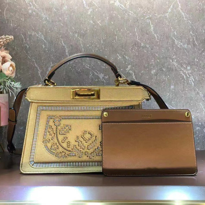 Women Handbag Purses Lady Tote Genuine Leather Canvas Shoulder Bag Fashion F letter Hollow Out Design Crossbody Bags Detchable Adjustable
Women Handbag Purses Lady Tote Genuine Leather Canvas Shoulder Bag Fashion F letter Hollow Out Design Crossbody Bags Detchable Adjustable