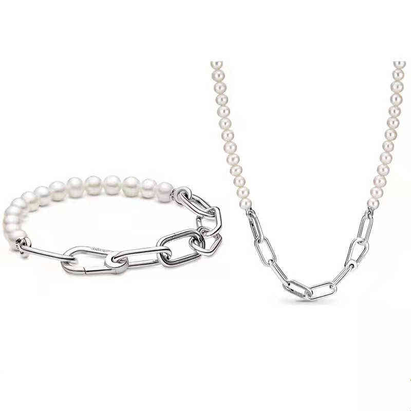 Authentic 100% 925 Sterling Silver Freshwater Pearl Necklace & Bracelet 2021 New Jewelry Woman Wedding Engagement Gift
Authentic 100% 925 Sterling Silver Freshwater Pearl Necklace & Bracelet 2021 New Jewelry Woman Wedding Engagement Gift