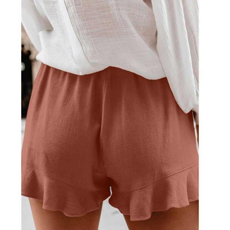 Cotton Linen Short Pants Women High Waist Summer Plus Size Loose Wide Leg Casual Trouser Korean Slim Sweatpants Lady 210714