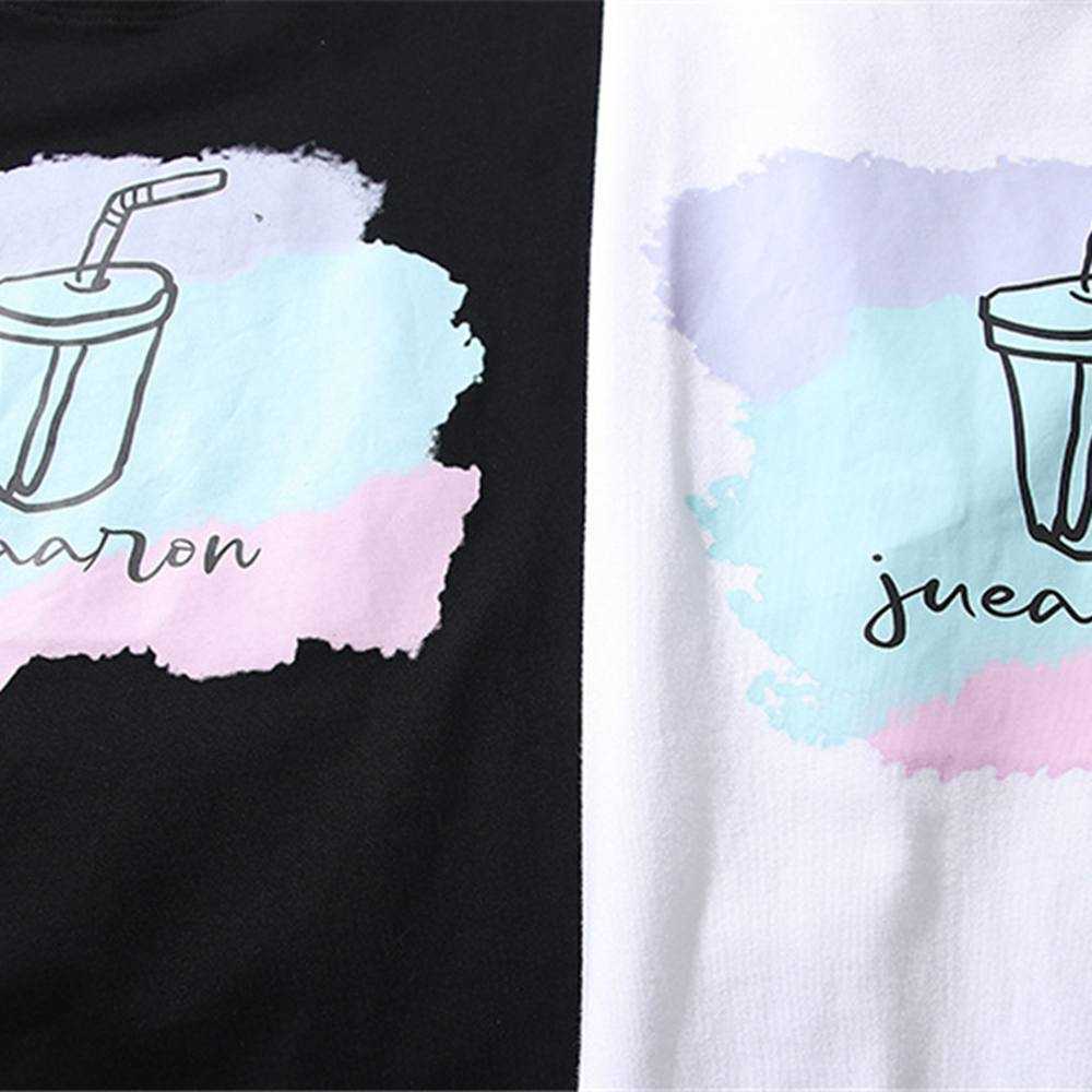 Men's T-shirt Milk Tea Printed Summer Short Sleeve Oversized Cotton Casual Harajuku Streetwear Top Tshirts Men Clothing 210601
