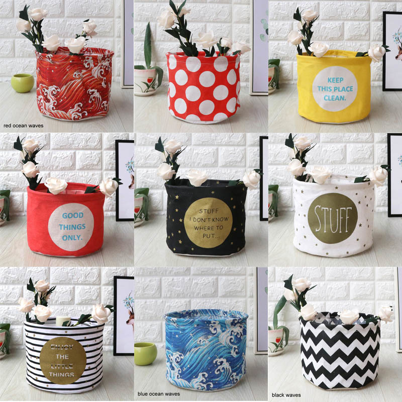 small Laundry Basket For Toy Cartoon Storage Barrel Dirty Clothes Sundries Household Organizers Storage Basket folding bag