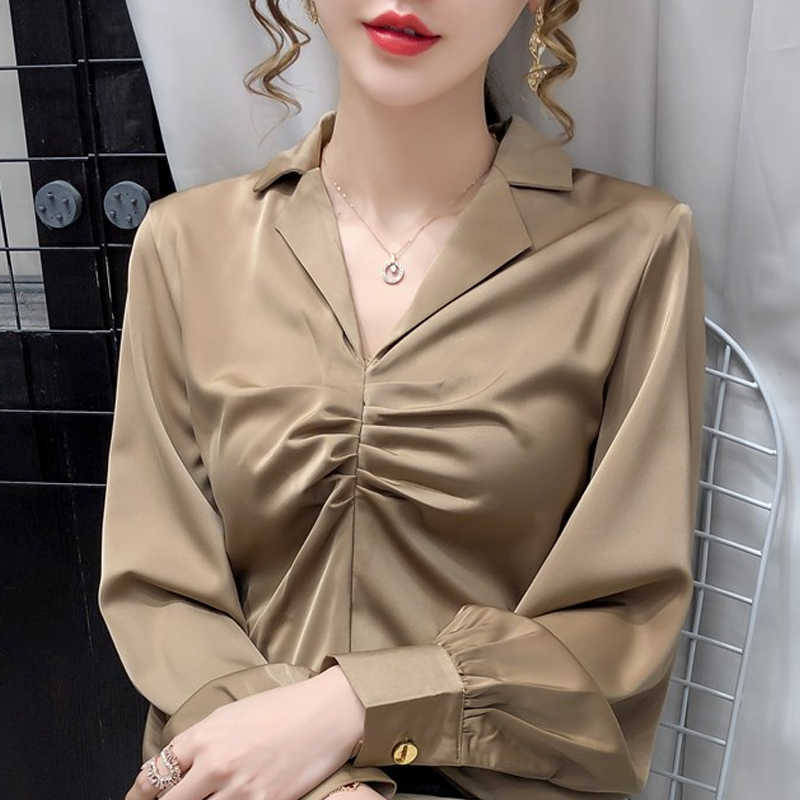 Blouse Women Long Sleeve V-Neck Office Blouse Shirt Chiffon Blouse Tops Blusas Mujer De Moda Tops Women Clothing Blusa D955 210602, Khaki
Blouse Women Long Sleeve V-Neck Office Blouse Shirt Chiffon Blouse Tops Blusas Mujer De Moda Tops Women Clothing Blusa D955 210602, Khaki