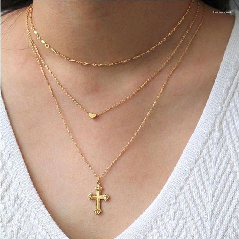 Chains 3Pcs/Set Women Necklaces Sweet Cross Heart Pendant Multilayer Gold Necklace Set Charm Clavicle Chain Short Wedding Jewelry1
Chains 3Pcs/Set Women Necklaces Sweet Cross Heart Pendant Multilayer Gold Necklace Set Charm Clavicle Chain Short Wedding Jewelry1
