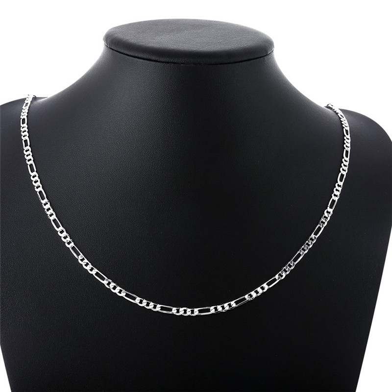 40-75cm Slim 925 Sterling Silver 4mm Figaro Chain Necklace for Women Girl Boy Kids Italy Jewelry Kolye Collares Sieraden Colier 1563 V2
40-75cm Slim 925 Sterling Silver 4mm Figaro Chain Necklace for Women Girl Boy Kids Italy Jewelry Kolye Collares Sieraden Colier 1563 V2