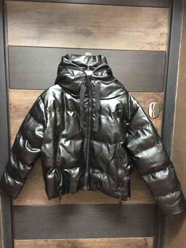 Fitaylor Autumn Women Faux Leather Jacket Pu Motorcycle Biker Coat Hooded Collar Loose Streetwear Black Punk Outerwear 211130