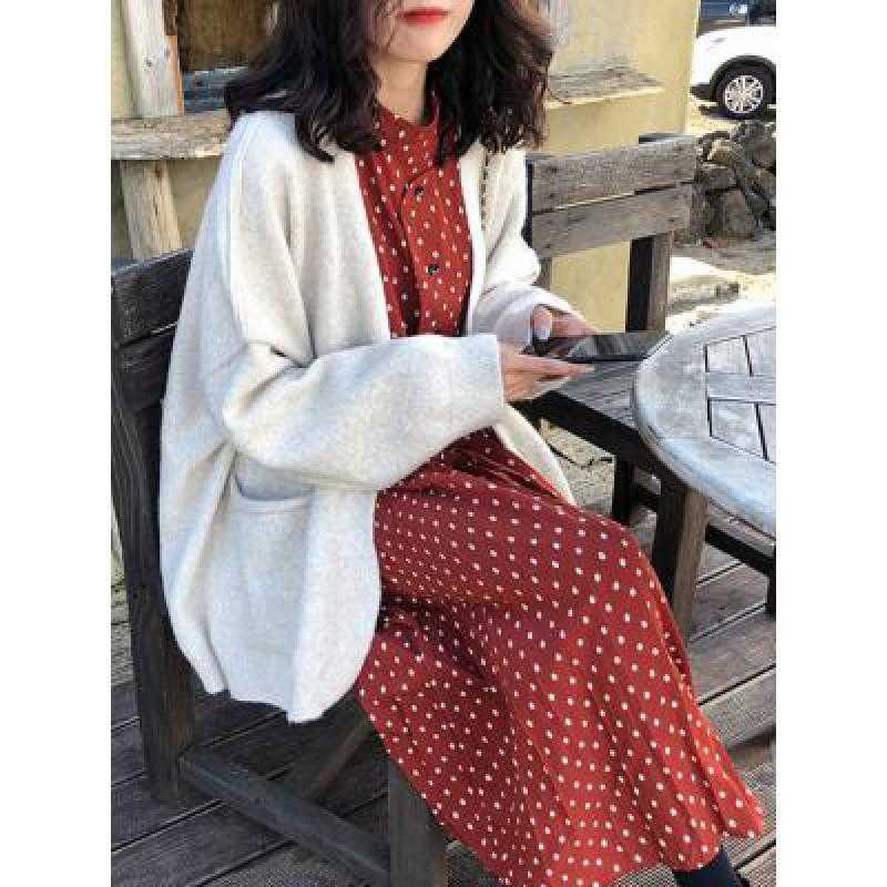 Yedianas Open Stitch Cardigan Women Coat Woman Autumn Winter Korean Cashmere Knit Sweater Oversized Ladies 210527