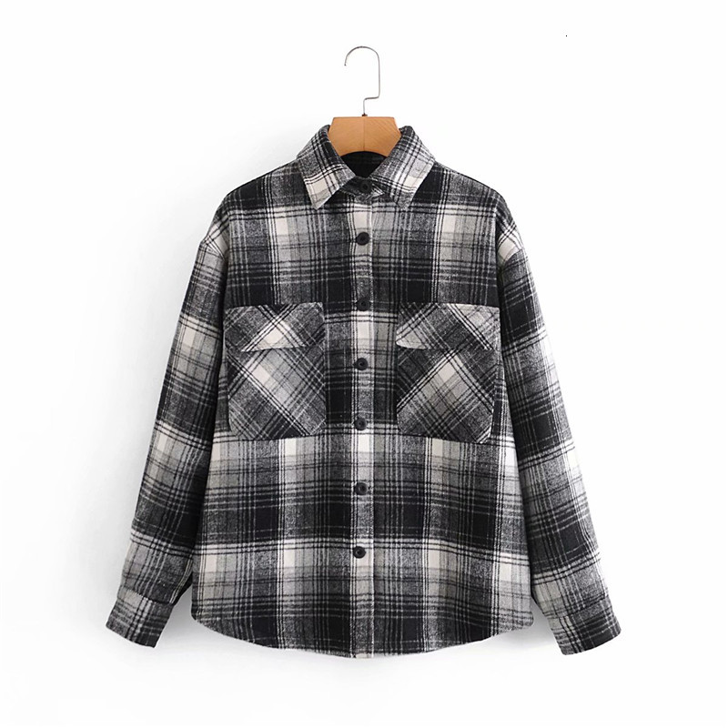 Women's Jackets Autumn Fashion Lady Double Pockets Black Plaid Long Oversize Women Stylish Turn-Down Collar Woolen Coats Outwear 0
Women's Jackets Autumn Fashion Lady Double Pockets Black Plaid Long Oversize Women Stylish Turn-Down Collar Woolen Coats Outwear 0