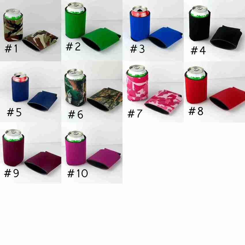 Insulators Neoprene Beverage Collapsible Cola Soda Bottle Koozies Stubby Holders Beer Cooler Bags Can Sleeve CYZ2633 200Pcs Free shipping