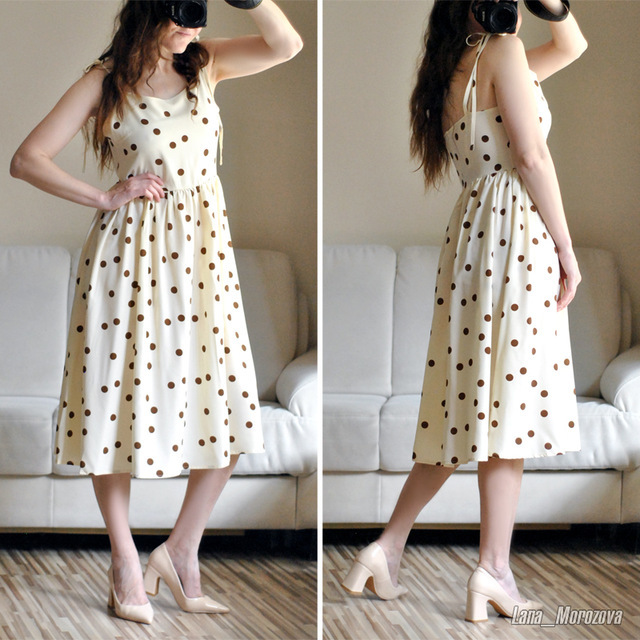 Women Dress Summer Spaghetti Strap Casual Polka-dot Sexy Backless Dress Lacing-up Bow Slip Sundresses Black White Clothes 210409