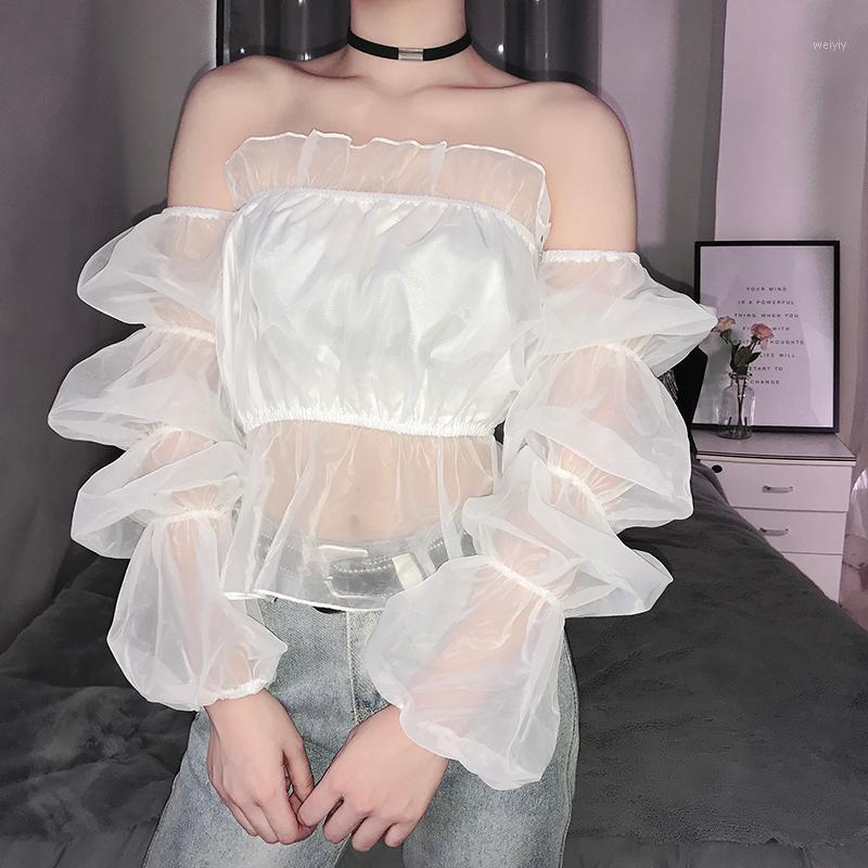 Summer Long Sleeve Sexy Shirt Women 2021 Streetwear Solid Color Fashion Dew Shoulder Short Blouse Chemise Femme FZ2439 Women' Blouses & Shi, White
Summer Long Sleeve Sexy Shirt Women 2021 Streetwear Solid Color Fashion Dew Shoulder Short Blouse Chemise Femme FZ2439 Women' Blouses & Shi, White