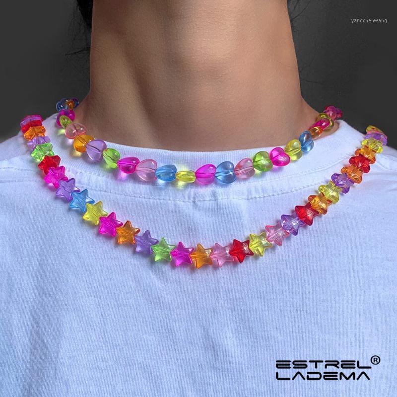 Chains Cute Candy Color Acrylic Heart Beads Choker Necklace For Women Bohemia Handmade Resin Beaded Strand Short Necklaces Jewelry Gift
Chains Cute Candy Color Acrylic Heart Beads Choker Necklace For Women Bohemia Handmade Resin Beaded Strand Short Necklaces Jewelry Gift
