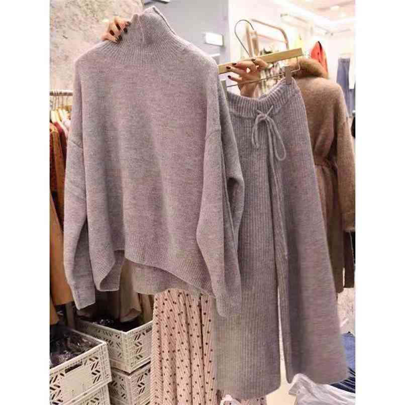 autumn winter turtleneck sweater and pullovers warm knitted 2 piece set elastic waist knit ants suit tracksuit loose 210520, Gray
autumn winter turtleneck sweater and pullovers warm knitted 2 piece set elastic waist knit ants suit tracksuit loose 210520, Gray