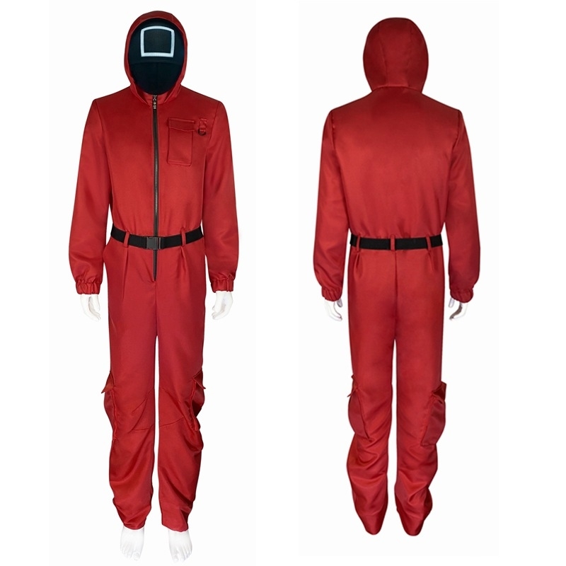 11Squid cos squid game Costume Halloween stage show cosplay costume Jumpsuit, Black;red
11Squid cos squid game Costume Halloween stage show cosplay costume Jumpsuit, Black;red