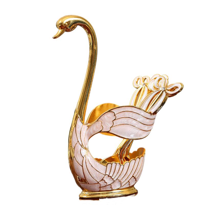 Gold sliver Luxury Metal Coffee Dessert Spoon Set Swan Base Holder With 6pcs Ice Cream Spoons Forks Teaspoons Sugar Salad Flatware Suit
Gold sliver Luxury Metal Coffee Dessert Spoon Set Swan Base Holder With 6pcs Ice Cream Spoons Forks Teaspoons Sugar Salad Flatware Suit