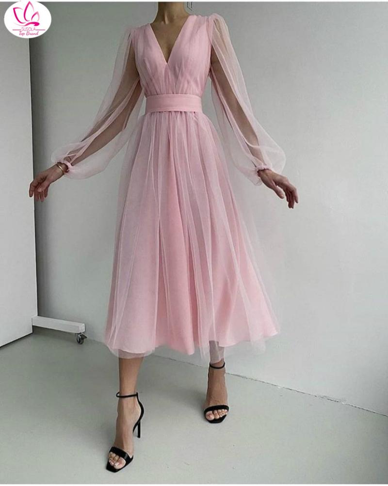 Casual Dresses Deep V-Neck Women Mesh Dress Party 2021 Summer Long Puff Sleeve Pink Zipper A-Line Thin Waist Translucent Young Girls Clothes, Beige
Casual Dresses Deep V-Neck Women Mesh Dress Party 2021 Summer Long Puff Sleeve Pink Zipper A-Line Thin Waist Translucent Young Girls Clothes, Beige