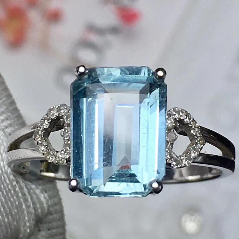 Cluster Rings Aquamarine Ring Fine Jewelry Pure 18 K Gold Natural Gemstones 2.9ct Diamonds Female Anniversary Gift, Golden;silver
Cluster Rings Aquamarine Ring Fine Jewelry Pure 18 K Gold Natural Gemstones 2.9ct Diamonds Female Anniversary Gift, Golden;silver