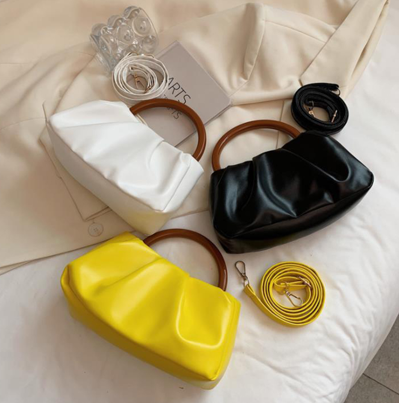 ladies 2021 pleated hand bag original brand fashion handbags French texture single shoulder messenger bags s s
