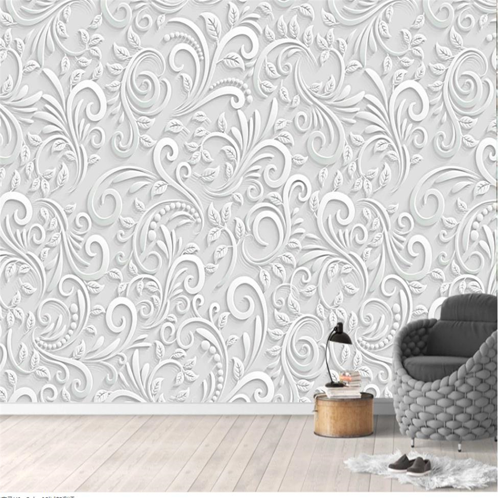 Modern and simple classic wallpaper 3D three-dimensional flower European background wall decoration painting