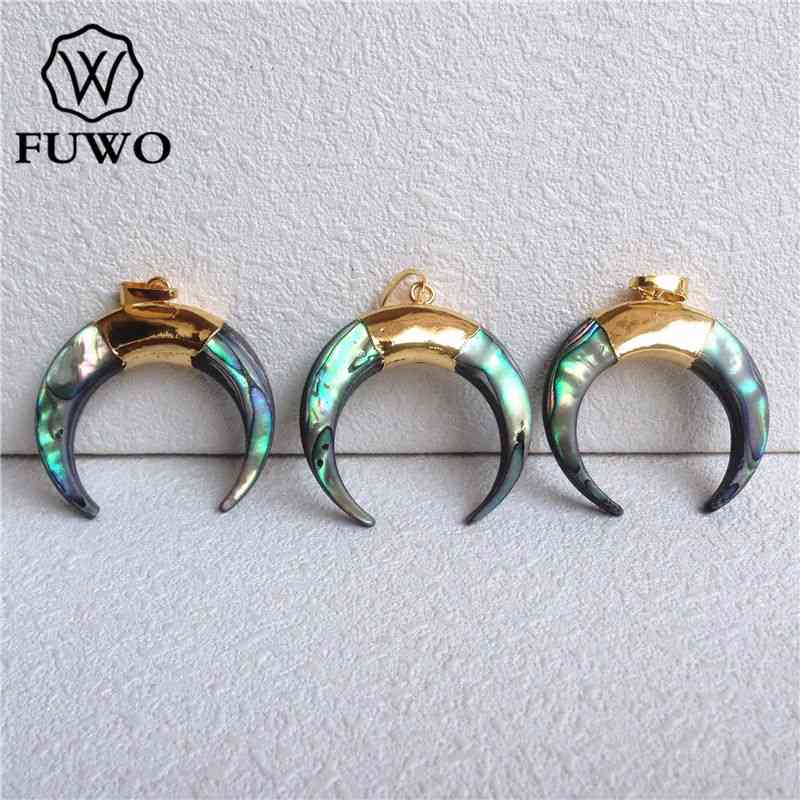 FUWO Double Horn Abalone Pendant,Gold Filled Fashion Sea Shell Beach Crescent For Jewelry Making PD555
FUWO Double Horn Abalone Pendant,Gold Filled Fashion Sea Shell Beach Crescent For Jewelry Making PD555