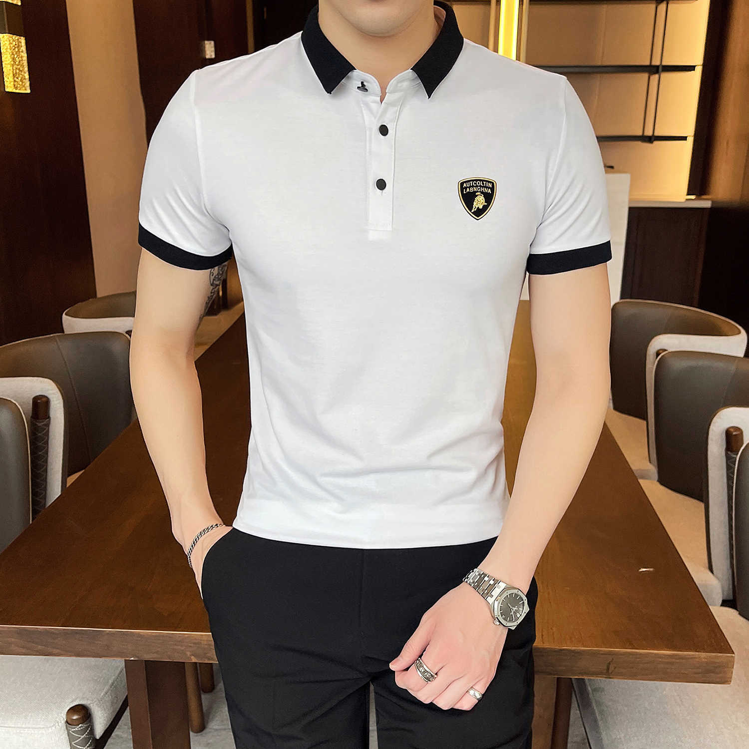 Summer POLO Shirs Men Fashion Short Sleeve POLO Shirts Slim Fit Business Casual Tops Turndown Collar Male Clothing M-4XL 210527, White
Summer POLO Shirs Men Fashion Short Sleeve POLO Shirts Slim Fit Business Casual Tops Turndown Collar Male Clothing M-4XL 210527, White