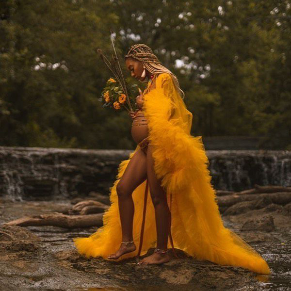 Plus Size Maternity Sleepwear Prom Tulle Dresses Bridal Women Puffy Long Formal Evening Party Robes Photo Shoot Ball Gown Robe De Soiree