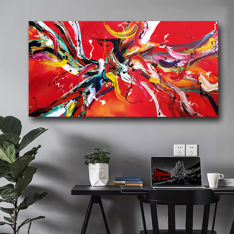 pop art red line canvas print abstract painting wall art pictures for living room modern pictures drop