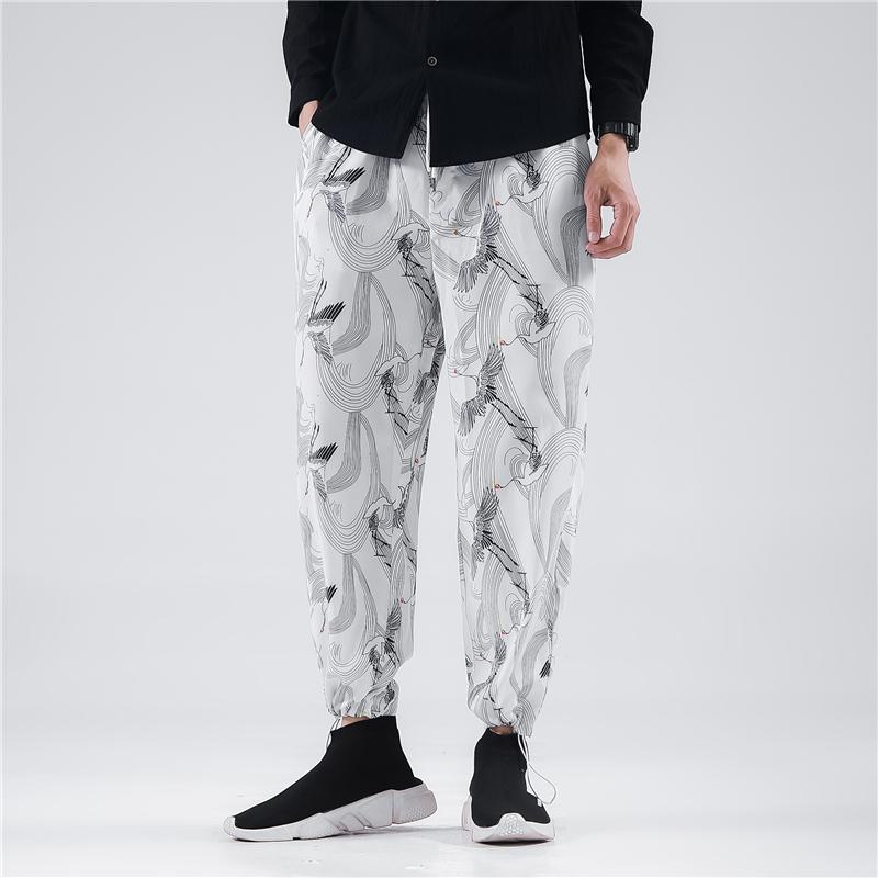 Mens Ankle-Length Trousers Casual Jogging Fashion Loose Sweatpants Male Printed Hip Hop Harem Pants Streetwear Men's