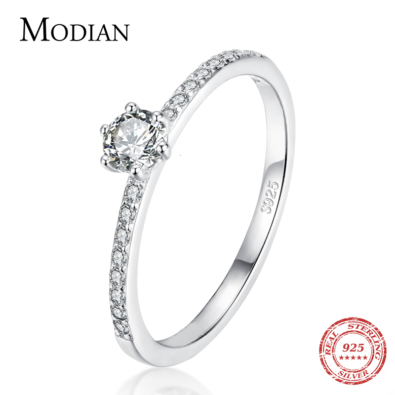 Modian Solid 925 Sterling Silver Simple Round Clear Cz Finger Rings for Women & Girls Cassic Wedding Statement Fine Jewelry Gift
Modian Solid 925 Sterling Silver Simple Round Clear Cz Finger Rings for Women & Girls Cassic Wedding Statement Fine Jewelry Gift