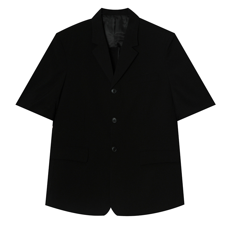 IEFB Men's Clothing Summer Blazer Korean Short Sleeve Handsome Loose Casual Suit Coat Single Breasted Notched Top Y7130 210524
