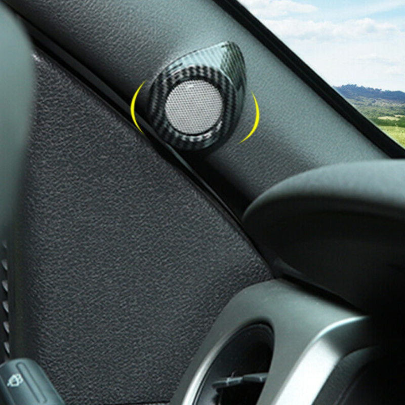 Car A-pillar Horn Decoration Cover For Ford F150 Raptor 09-14 Carbon Fiber 2PCS