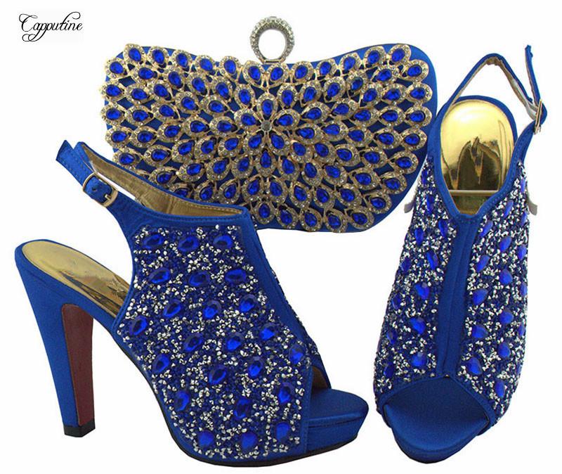 Dress Shoes Gorgeous Party Royal Blue Sandals With Bag Set Nice Stones And Evening Handbag For Lady QSL005 Heel Height 12cm, Black
Dress Shoes Gorgeous Party Royal Blue Sandals With Bag Set Nice Stones And Evening Handbag For Lady QSL005 Heel Height 12cm, Black