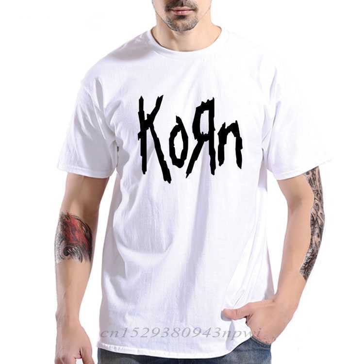 mens t shirts fashion short sleeve Korn Rock band Letter T Shirt Cotton High Street Tee Shirts Plus Size 210706