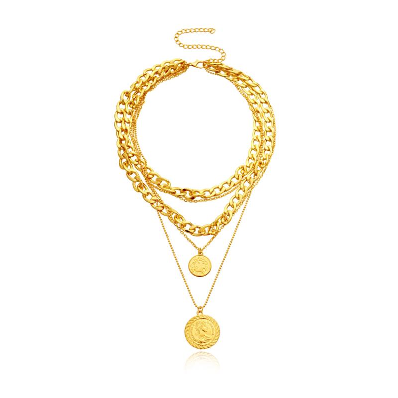 Pendant Necklaces Punk Statement Thick Chain Choker Necklace Coin Long For Women Party Jewelry Gift Female Collar