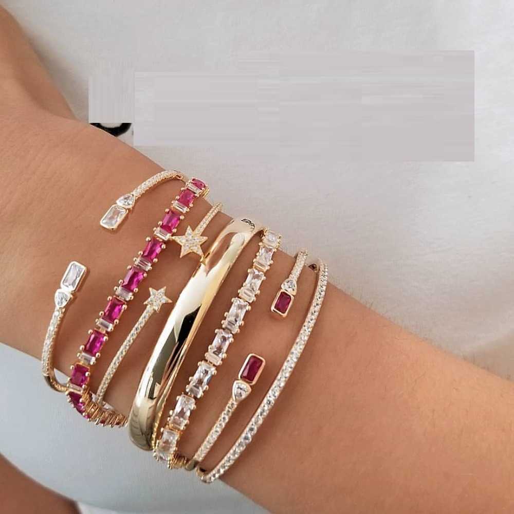 Trendy Luxury Stackable Bangle for Women Wedding Full Aaa Cubic Zircon Birthstone Cz Dubai Gold Bracelet Party Jewelry 2019 Q0717 
Trendy Luxury Stackable Bangle for Women Wedding Full Aaa Cubic Zircon Birthstone Cz Dubai Gold Bracelet Party Jewelry 2019 Q0717