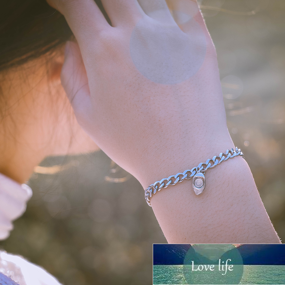 2Pcs/Set Heart shaped Magnet attraction Bracelet for couples Stainless steel Cuba chain men's and women's charm Jewelry gifts