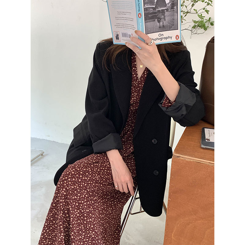 4 colors korean style breif long sleeve solid color black blazer womens jacket and coats casual blazer womens (X1567) 210423