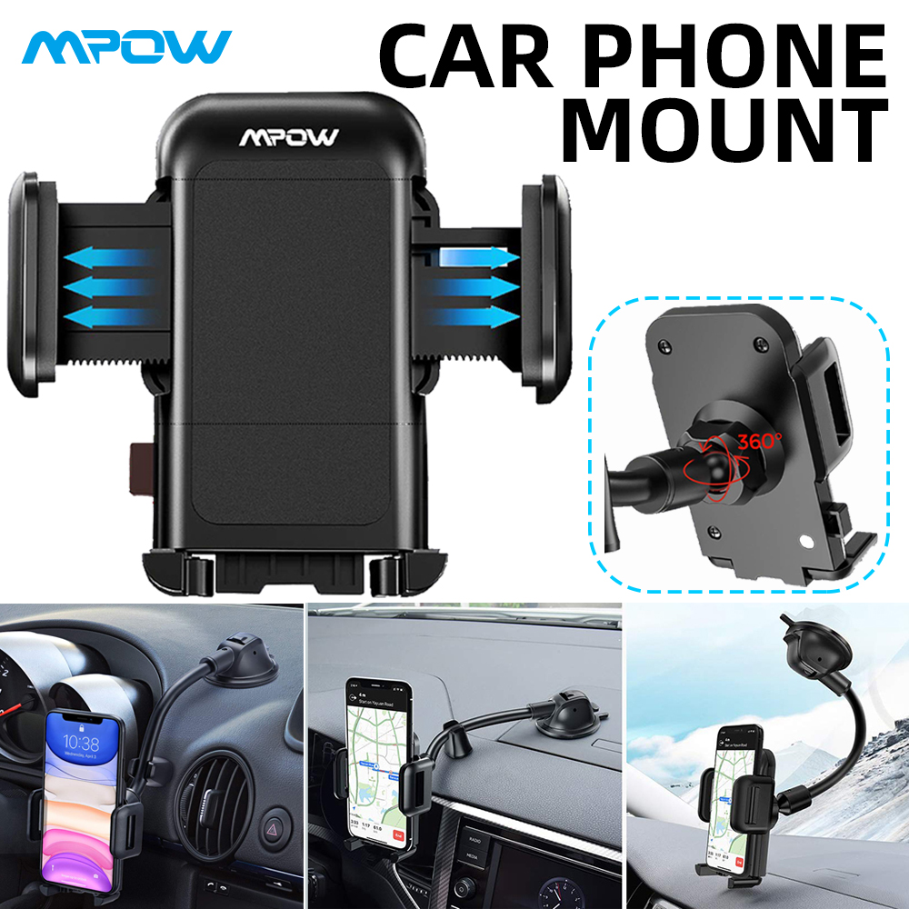 MPOW CA139 Dashboard Windshield Car Phone Holder Car Mount with Washable Strong Suction Cup and Long Flexible Gooseneck, Black
MPOW CA139 Dashboard Windshield Car Phone Holder Car Mount with Washable Strong Suction Cup and Long Flexible Gooseneck, Black